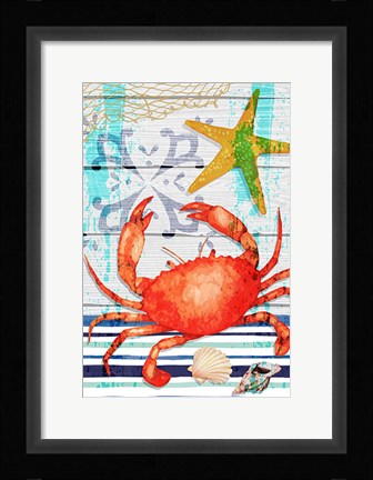 Framed New England Crab Print