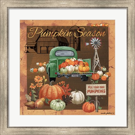 Framed Pumpkin Season V Print
