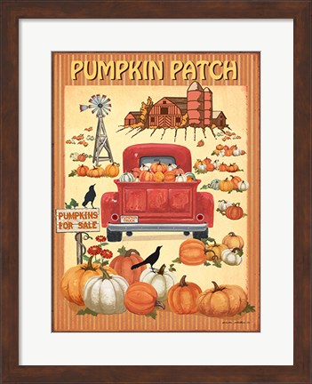 Framed Pumpkin Patch II Print
