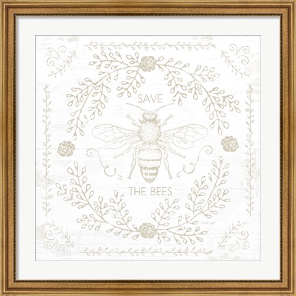 Framed Save the Bees II Print