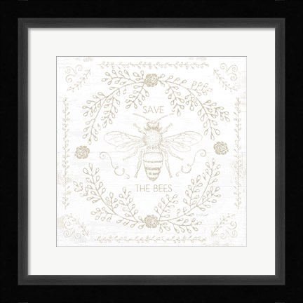 Framed Save the Bees II Print
