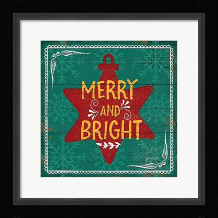 Framed Merry and Bright Print