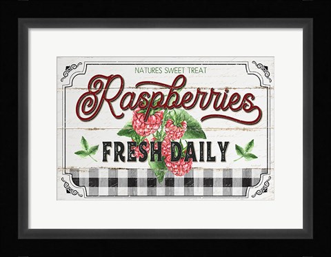 Framed Raspberries Print