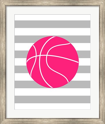 Framed Basketball Stripes Print
