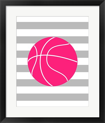 Framed Basketball Stripes Print