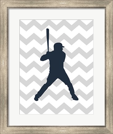 Framed Baseball Chevron Print