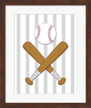 Framed Baseball Stripes Print