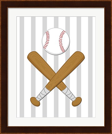 Framed Baseball Stripes Print