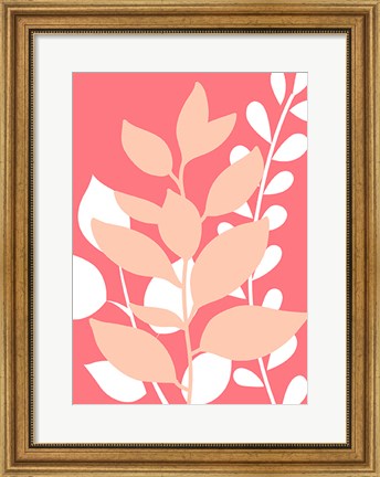 Framed Coral Foliage II Print