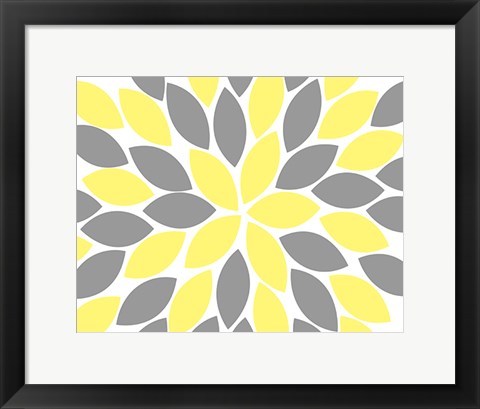 Framed Yellow Foliage Floral II Print