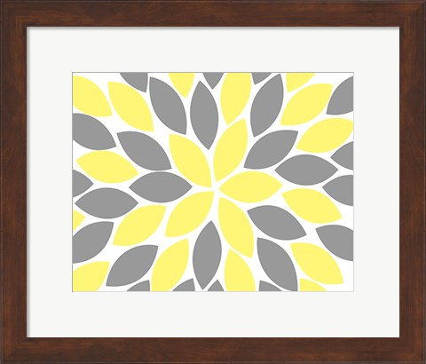 Framed Yellow Foliage Floral II Print