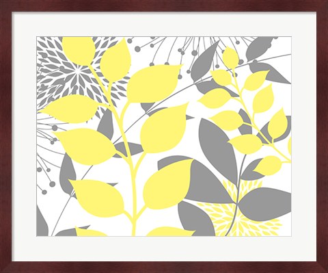Framed Yellow Foliage Floral III Print