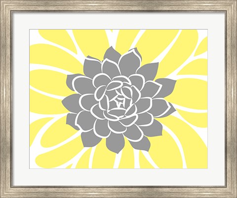 Framed Yellow Foliage Floral IV Print