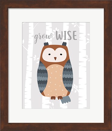 Framed Grow Wise Owl Print
