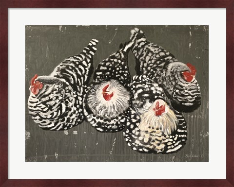 Framed Four Hens Print
