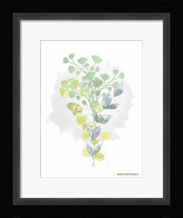 Framed Watercolor Greenery Series I Print