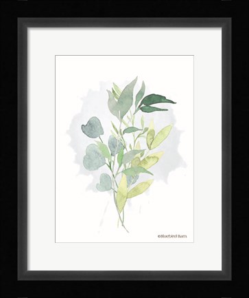 Framed Watercolor Greenery Series II Print
