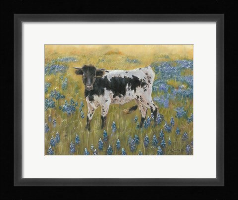 Framed Cutie in the Bluebonnets Print