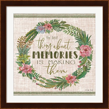 Framed Making Memories Succulent Wreath Print
