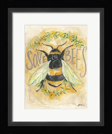 Framed Save the Bees Print