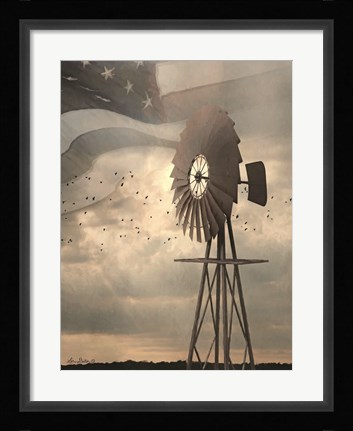 Framed Land That I Love Windmill I Print