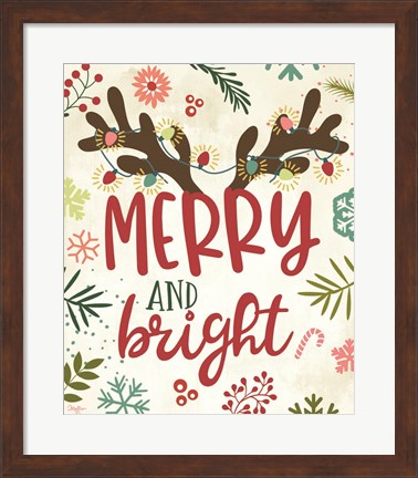 Framed Merry and Bright Print
