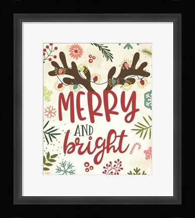 Framed Merry and Bright Print