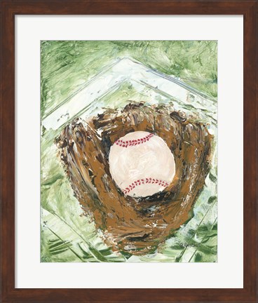 Framed Baseball &amp; Glove Print