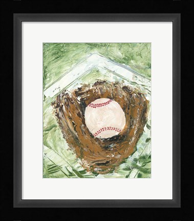 Framed Baseball &amp; Glove Print