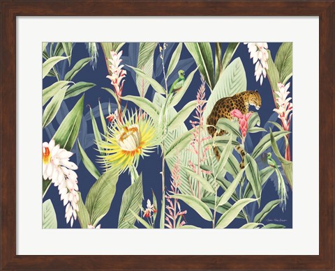 Framed Leopard Flowers Print