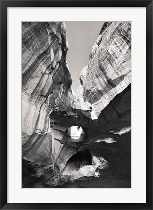Framed Neon Canyon I BW Print