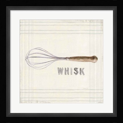 Framed Floursack Kitchen Sign IV Neutral Sq Print