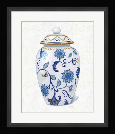 Framed Flora Chinoiserie I Textured Print