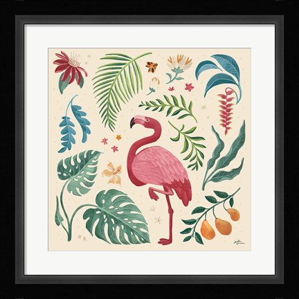 Framed Jungle Love VI Cream Print