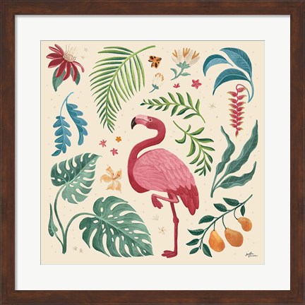 Framed Jungle Love VI Cream Print