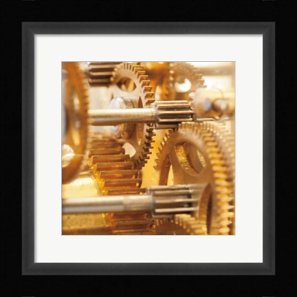 Framed Gilded Gears I Print