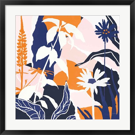 Framed Happy Place II Blue Print