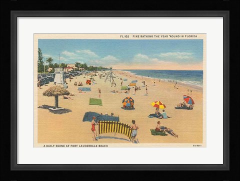 Framed Beach Postcard I Print