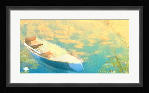 Framed Blue Boat Print