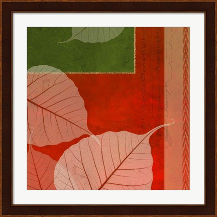 Framed Leaves In Orange 3 Print