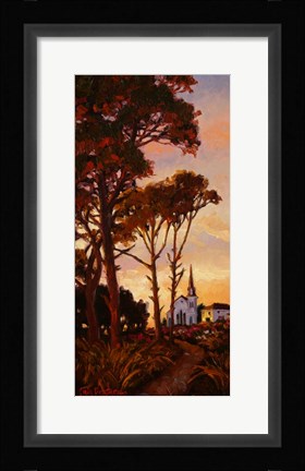 Framed Church At Dusk Print