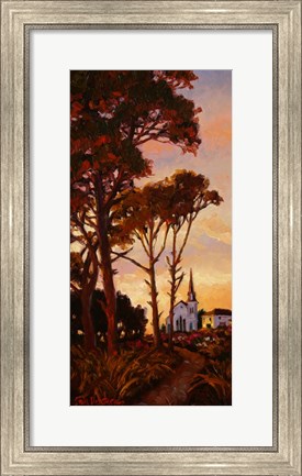 Framed Church At Dusk Print