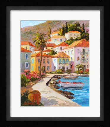 Framed Greece's Golden Light Print