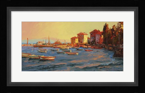 Framed Crimson and Azure Print