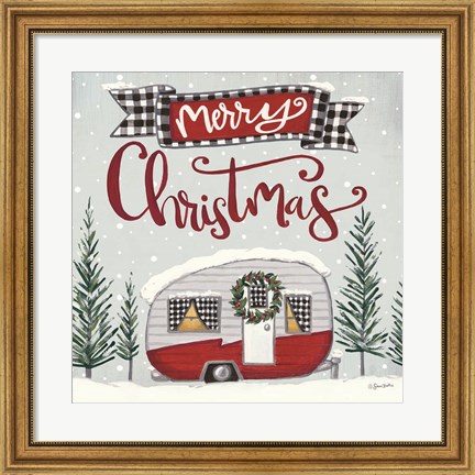 Framed Merry Christmas Camper Print