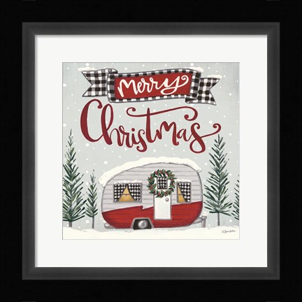 Framed Merry Christmas Camper Print