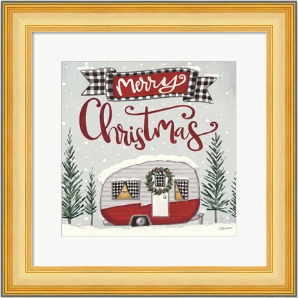 Framed Merry Christmas Camper Print