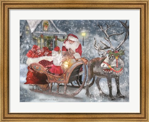 Framed Santa&#39;s Little Helper Print