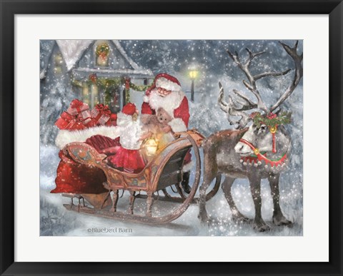 Framed Santa&#39;s Little Helper Print