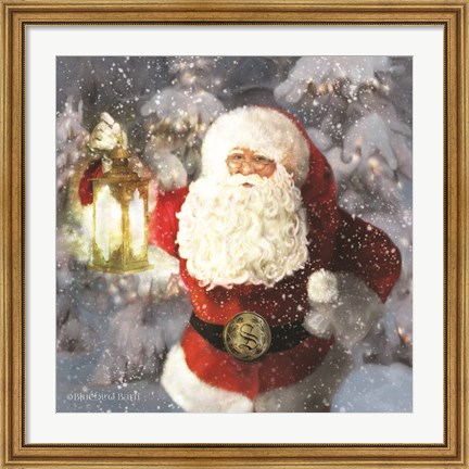 Framed Light the Way Santa Print